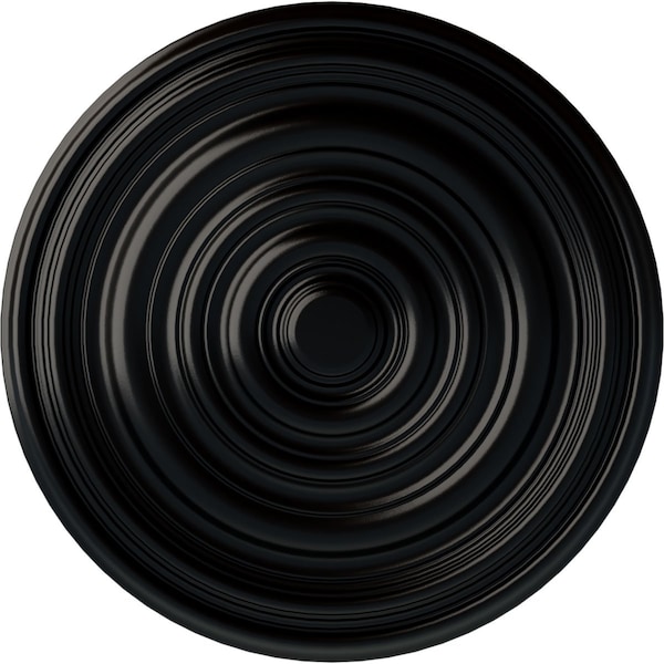 Ekena Millwork Carton Ceiling Medallion (For Canopies up to 2 5/8"), Hand-Painted Jet Black, 12 5/8"OD x 1"P CM13CABLF - main